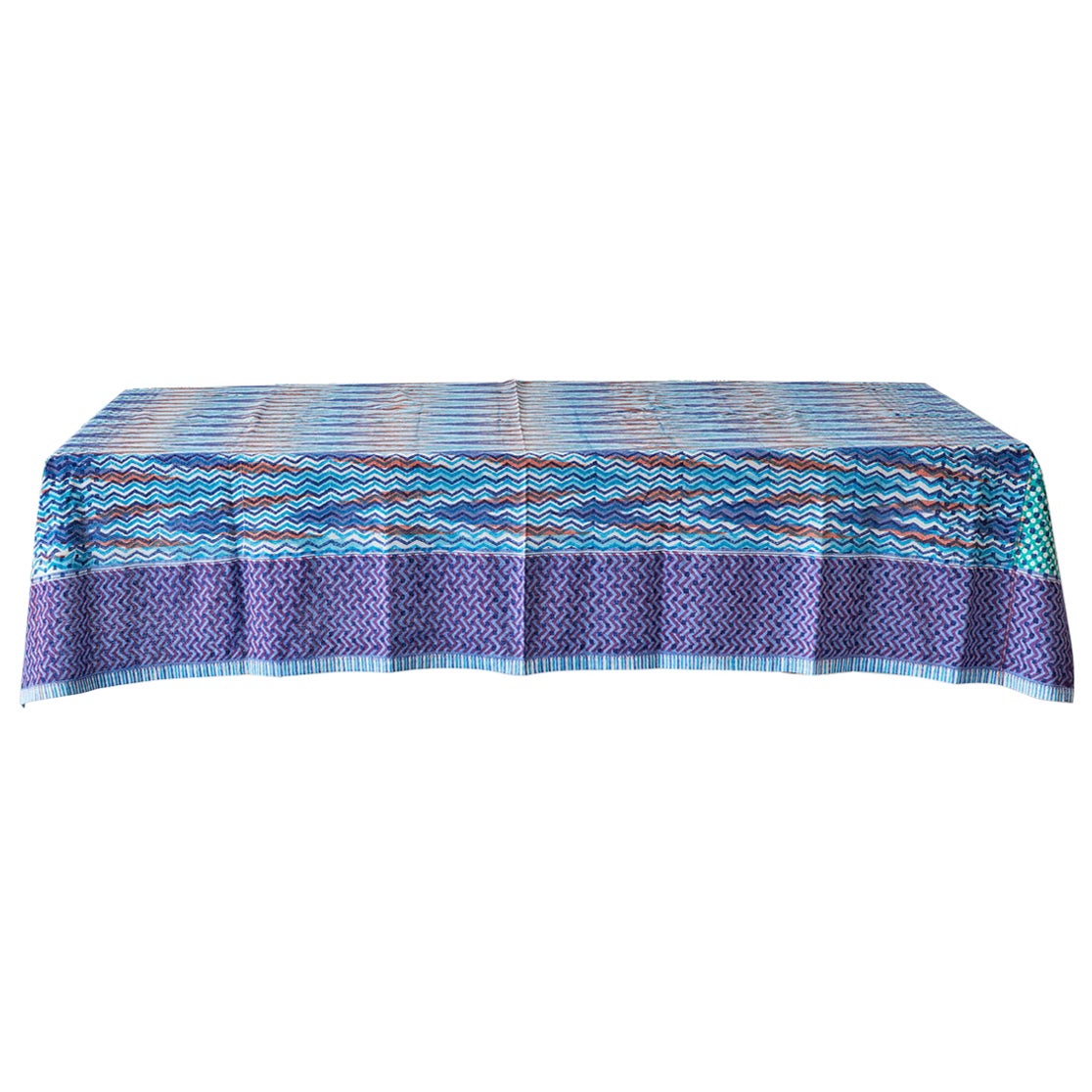 Contemporary Gregory Parkinson Tablecloth with Hand-Blocked Patterns, USA