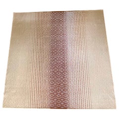 Sand Beige and Garnet Natural Fiber with Tin Handcrafted Area Rug 5'7"x7'11"