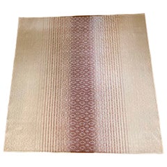 Sand Beige and Garnet Natural Fiber with Tin Handcrafted Area Rug 3'11"x5'11"