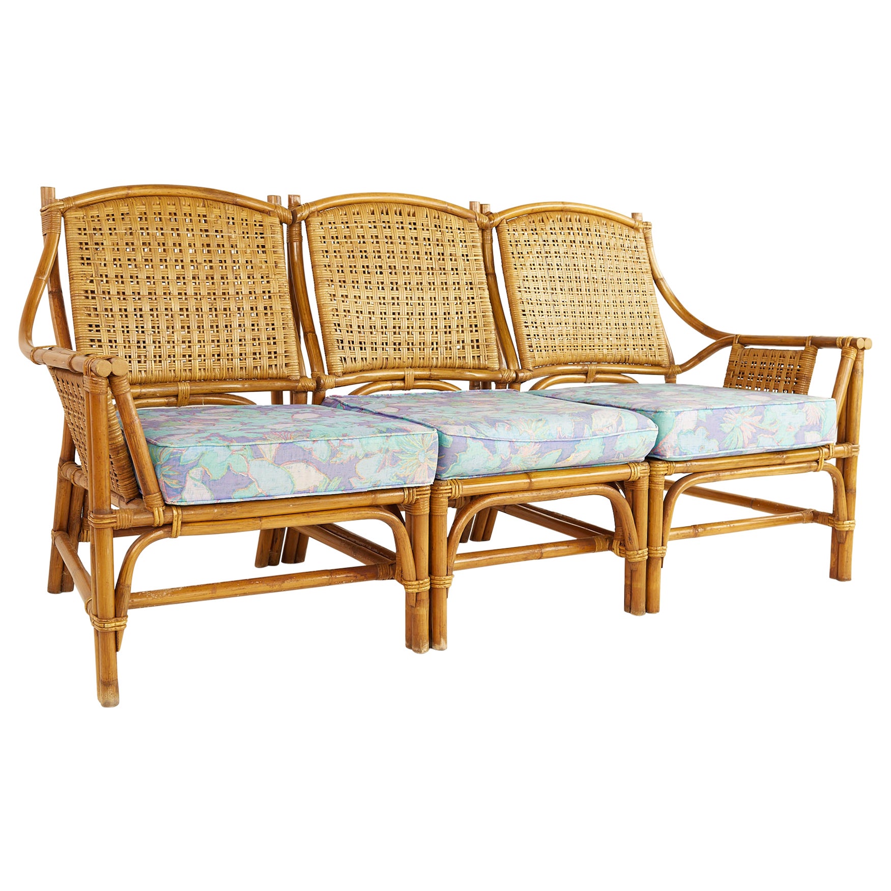 Sectional Bamboo Sofa by Ficks Reed at 1stDibs
