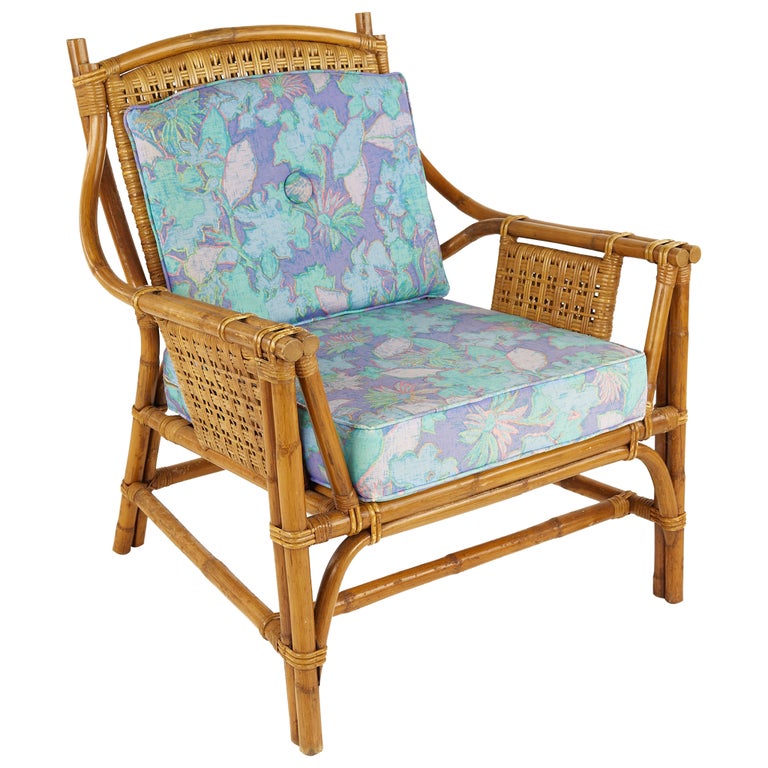 Ficks Reed Style Mid Century Bamboo Rattan Lounge Chair at 1stDibs