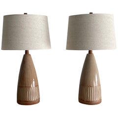 Large Pair of Jane and Gordon Martz Table Lamps, Rose/ Blush