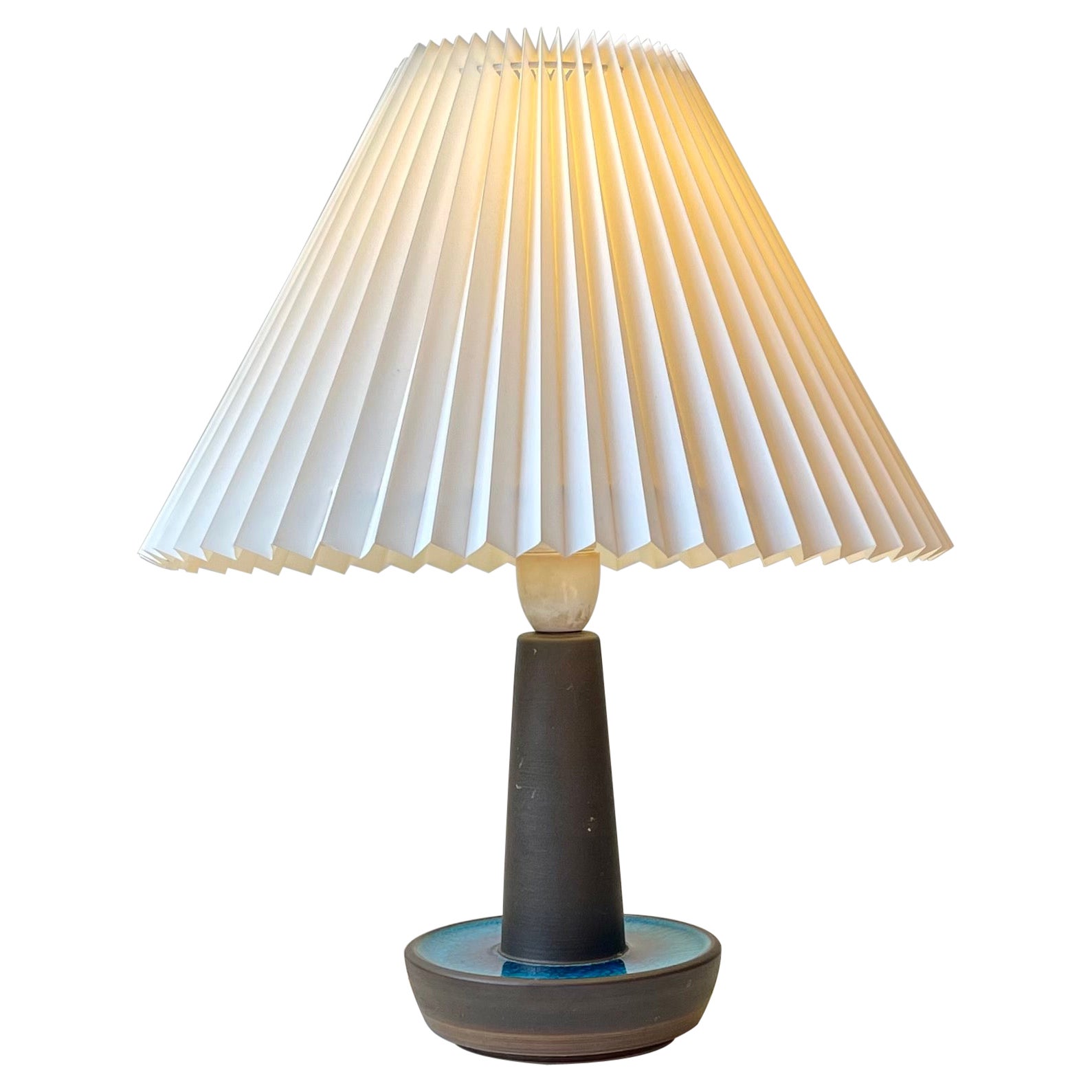 Table Lamp with Turquoise Glaze by Einar Johansen, Søholm, 1960s For Sale