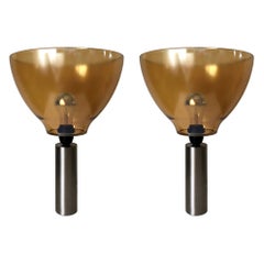 Pair of Italian Murano Glass Table Lamps, 1980s