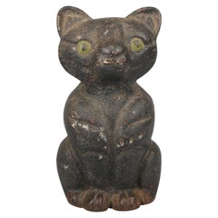 Antique Early 20th Century Cast Iron Cat Door Stop