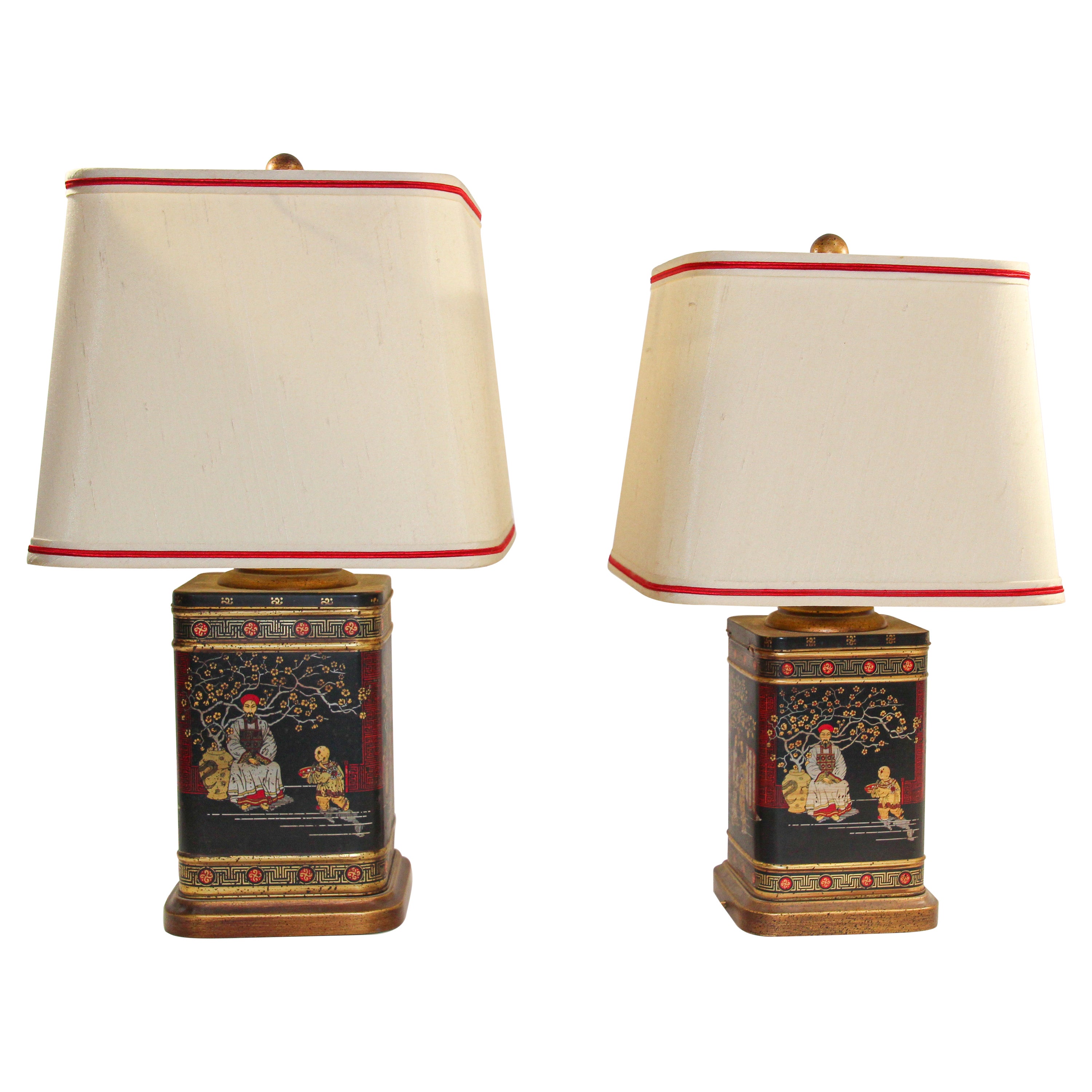 Vintage 1950’s Frederick Cooper Chinoiserie Table Lamps