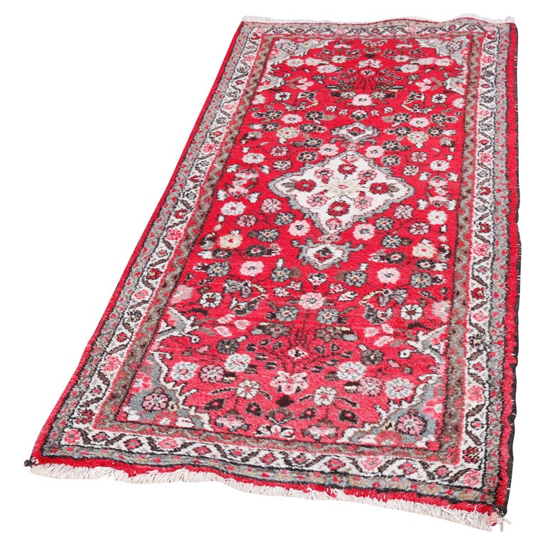Persian Hamadan Oriental Wool Rug Runner, Circa 1930 at 1stDibs
