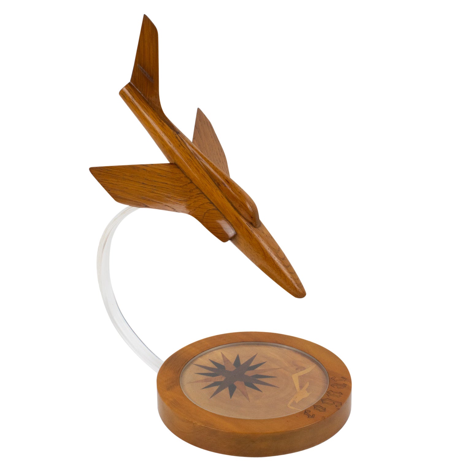 Art Deco Wooden Airplane Jet Aviation Model