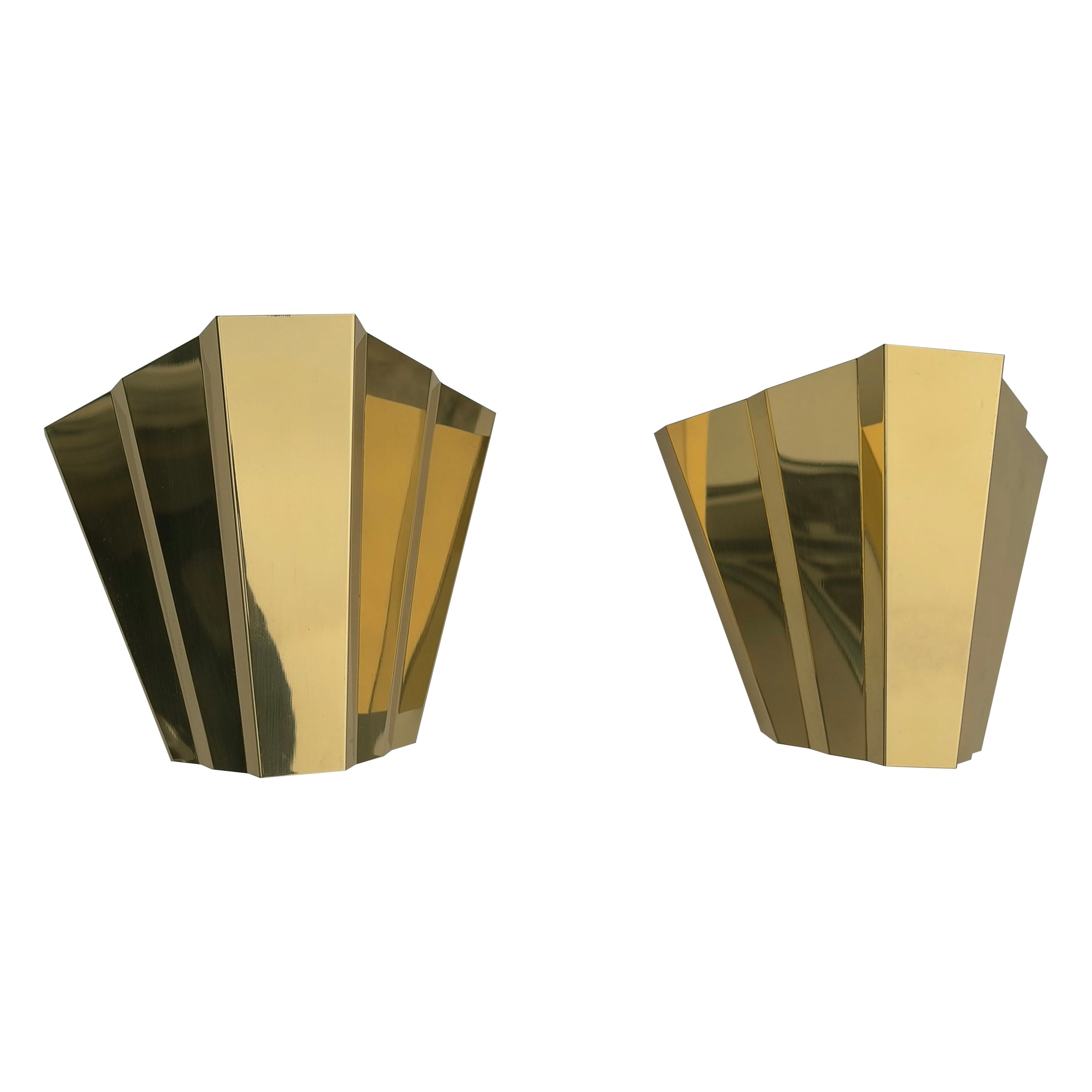 Pair of Monumental 'Diamond' Wall Lamps in Style of Gio Ponti