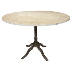 Antique Elegant Outdoor Marble and Iron Table