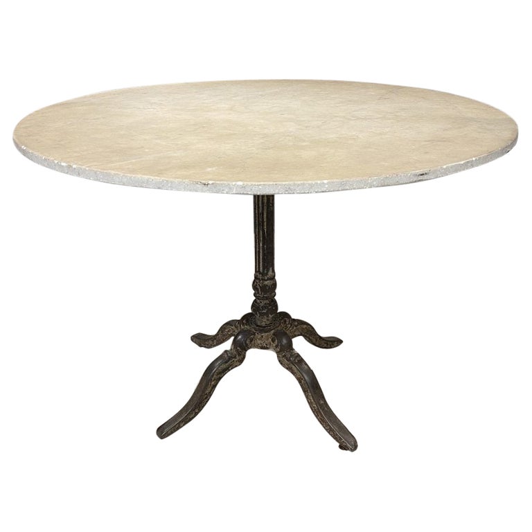 Elegant Outdoor Marble and Iron Table at 1stDibs