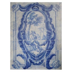 Portugiesische „“Azulejos“-Tafel aus dem 18. Jahrhundert mit „Hunting Scene“