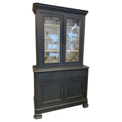 Early 1900 Two Part French Display Cabinet / Tallboy