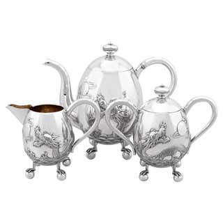 Monumental Handarbeit Sterling Silver 6 Piece Tea Service at 1stDibs ...