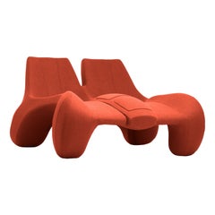 Umber Red Double Chaise Longue couch DC 112 wool, Colour 557 Divina Melange 3