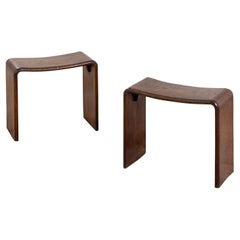 20th Century Guglielmo Ulrich in the Style of Couple of Wood Stools '50s