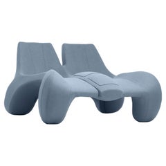 Light Blue Double Chaise Longue couch DC 112 wool, Colour 731 Divina Melange 3