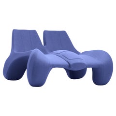 Kobalt Blue Double Chaise Longue couch DC 112 wool, Colour 747 Divina Melange 3