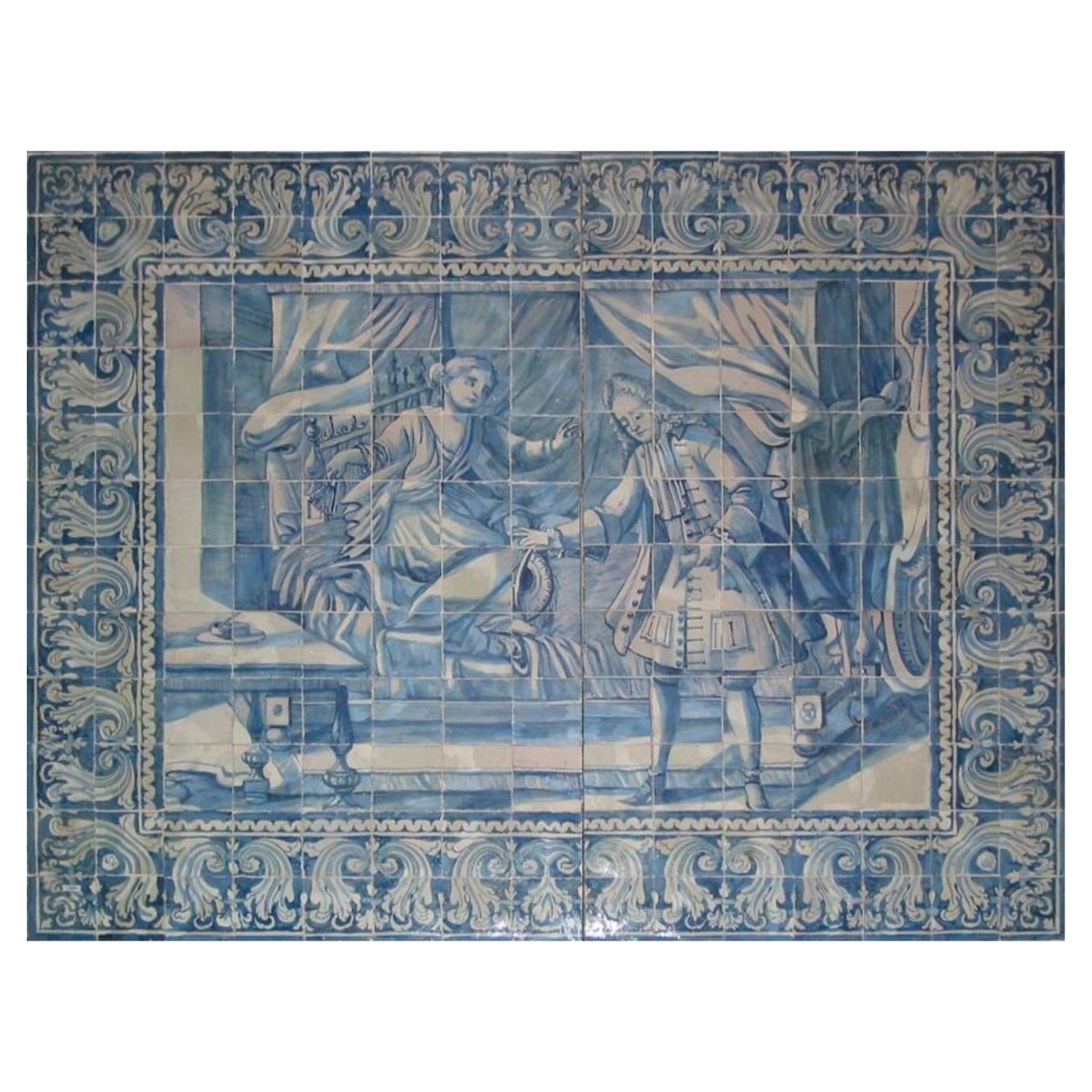 18th Century Portuguese " Azulejos " Panel "Countryside Scene" 218cm x 174cm
