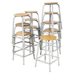 Used 1960's French Grey Laboratory Stools, Various Quantities Available