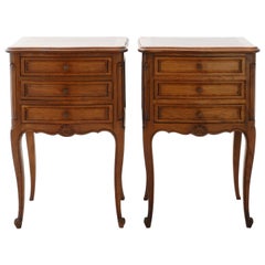 Pair of Nightstands Side Cabinets French Bedside Tables Louis Revival Vintage