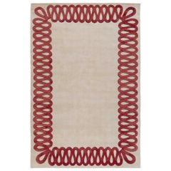 Ruffle Rouge Hand-Knotted 10'x7' Rug in Wool and Silk By Martin Brudnizki