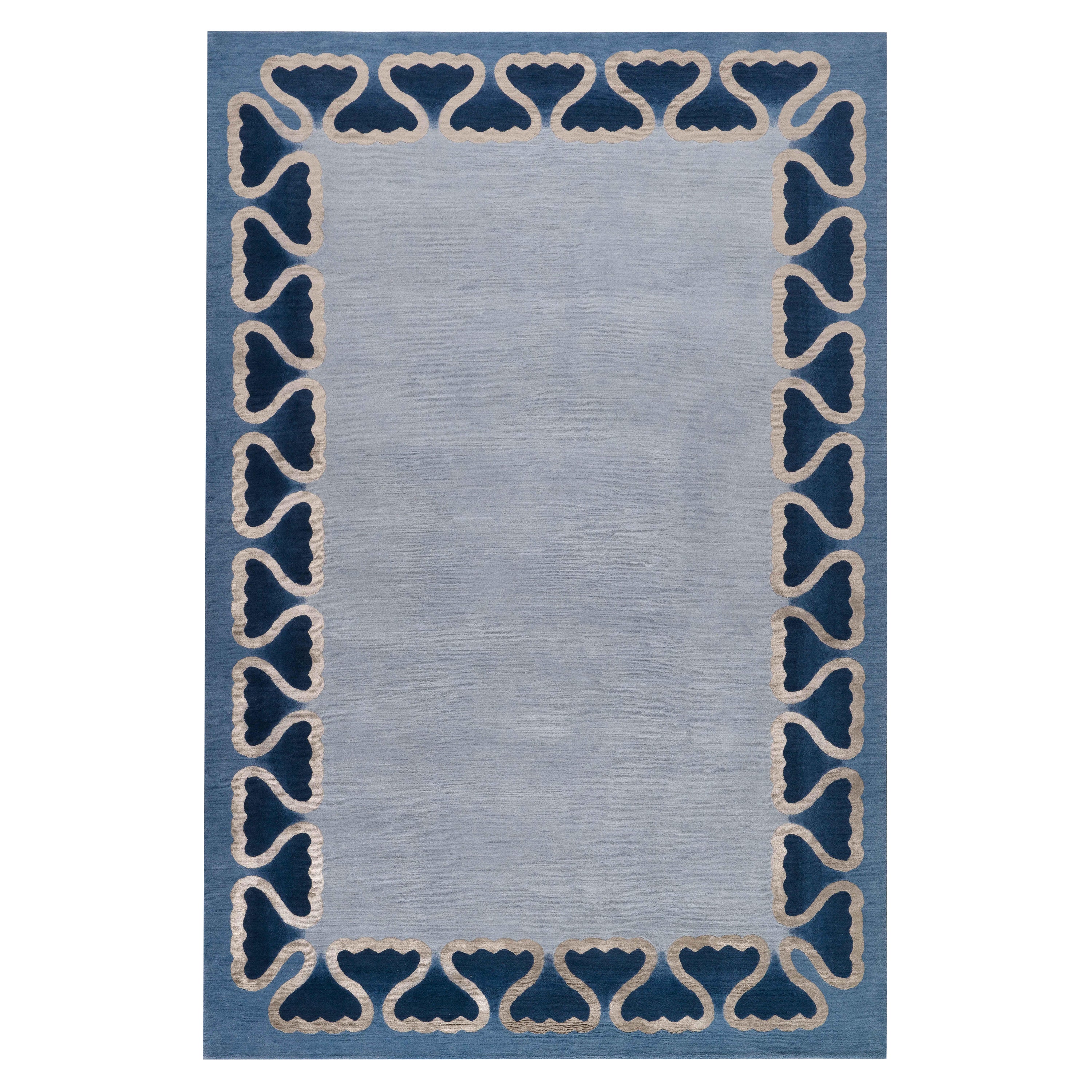 Pisces Hand-knotted 12'x9' Rug in Wool & Silk By Martin Brudnizki For Sale