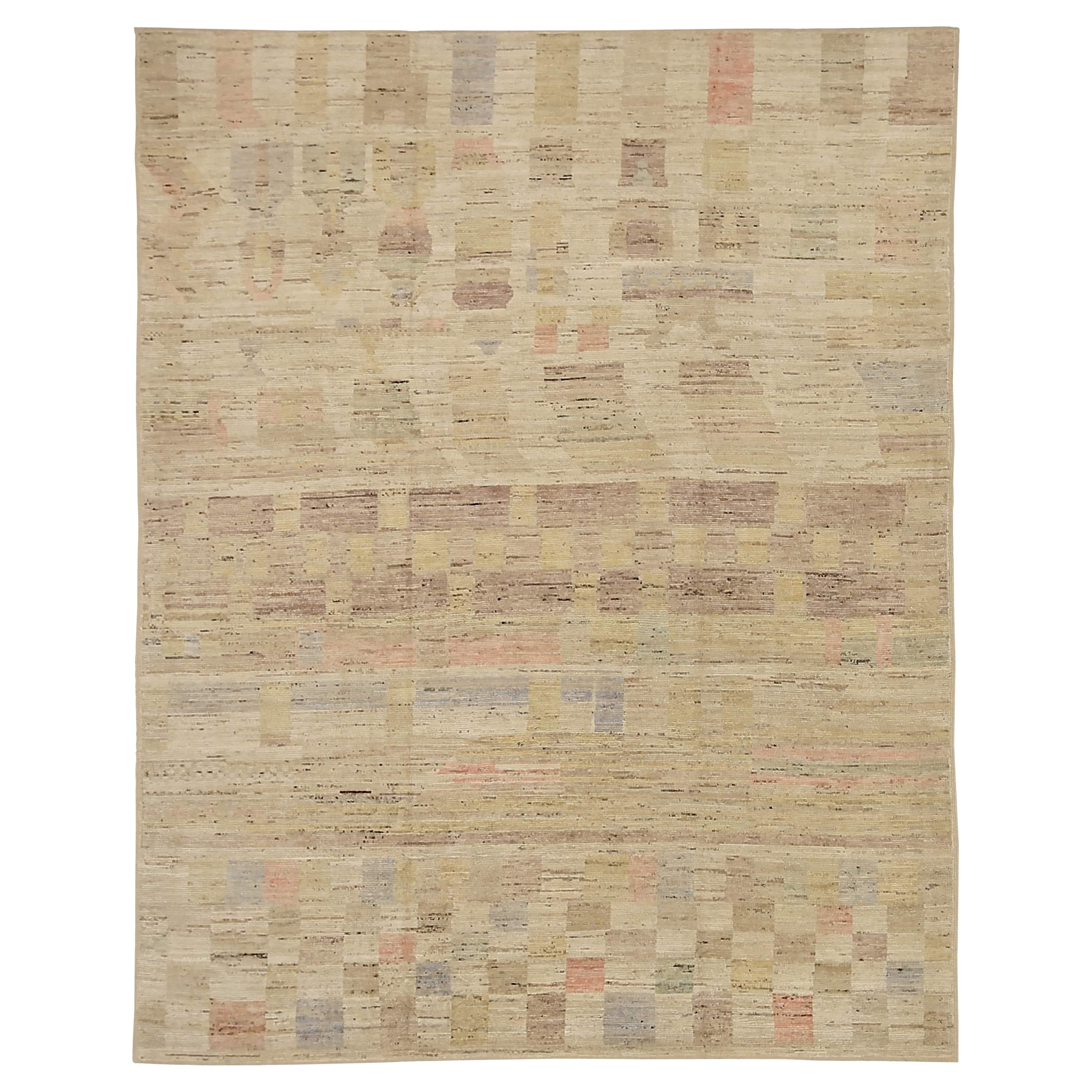 Nazmiyal Collection Geometric Modern Distressed Rug. 9 ft 3 in x 11 ft 9 in 