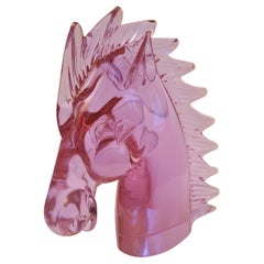 Vitange Murano Glass Alexandrite Neodymium Horse Head, Signed by Licio Zanetti