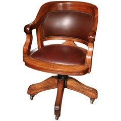 Antique 19th Century Mahogany Office Chair