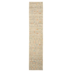 Nazmiyal Collection Modern Distressed Runner Rug. 2 ft 8 in x 12 ft 9 in 