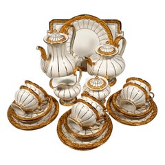 Meissen Coffee & Tea Set For 6 Persons, X-Shape, With Elaborate Gold Decor
