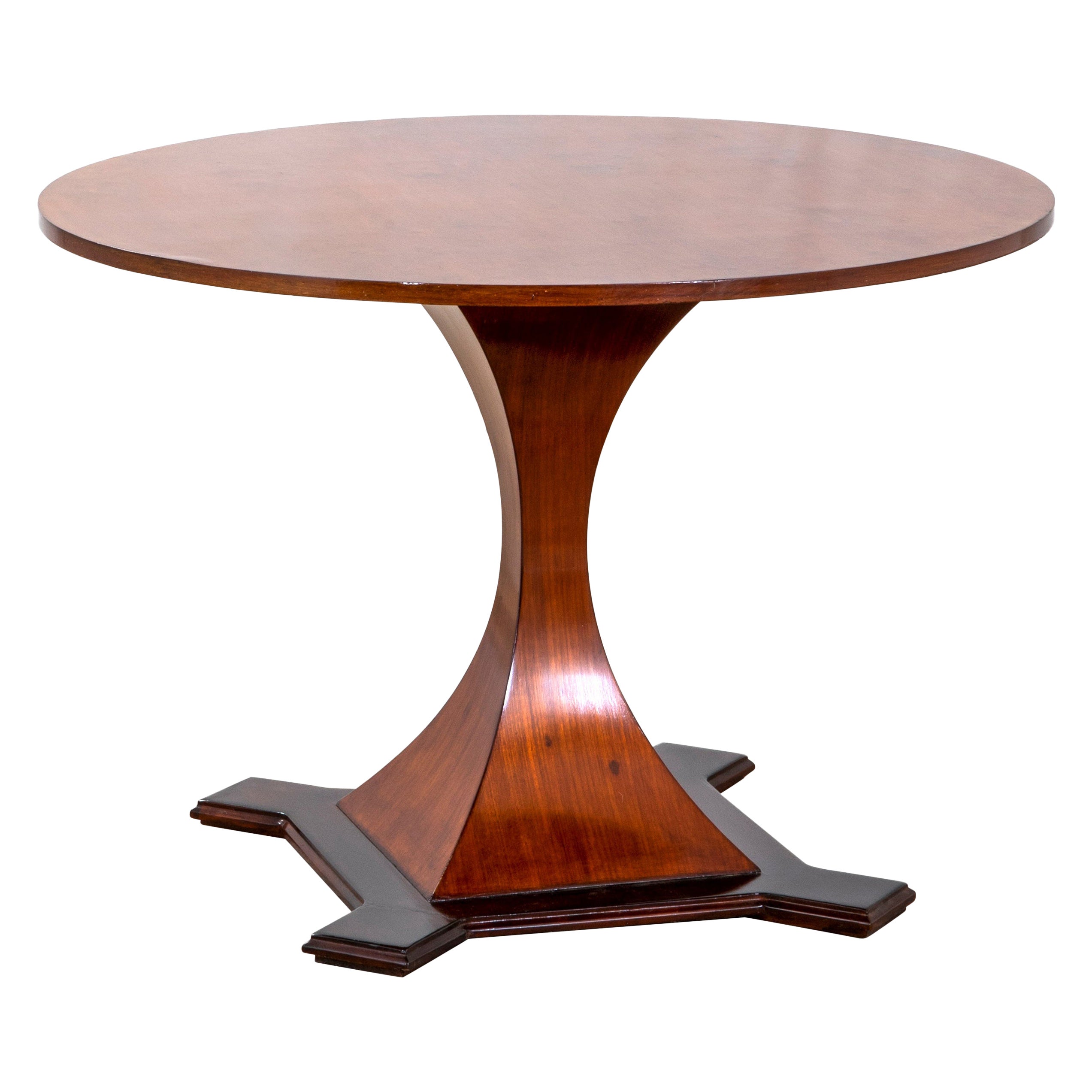20th Century Round Dining Table in the Style of Carlo de Carli in Wood