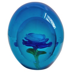 Retro Murano Glass Faceted Paperweight, Archimede Seguso