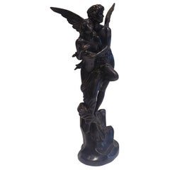 Antique Bronze Angel Sculpture