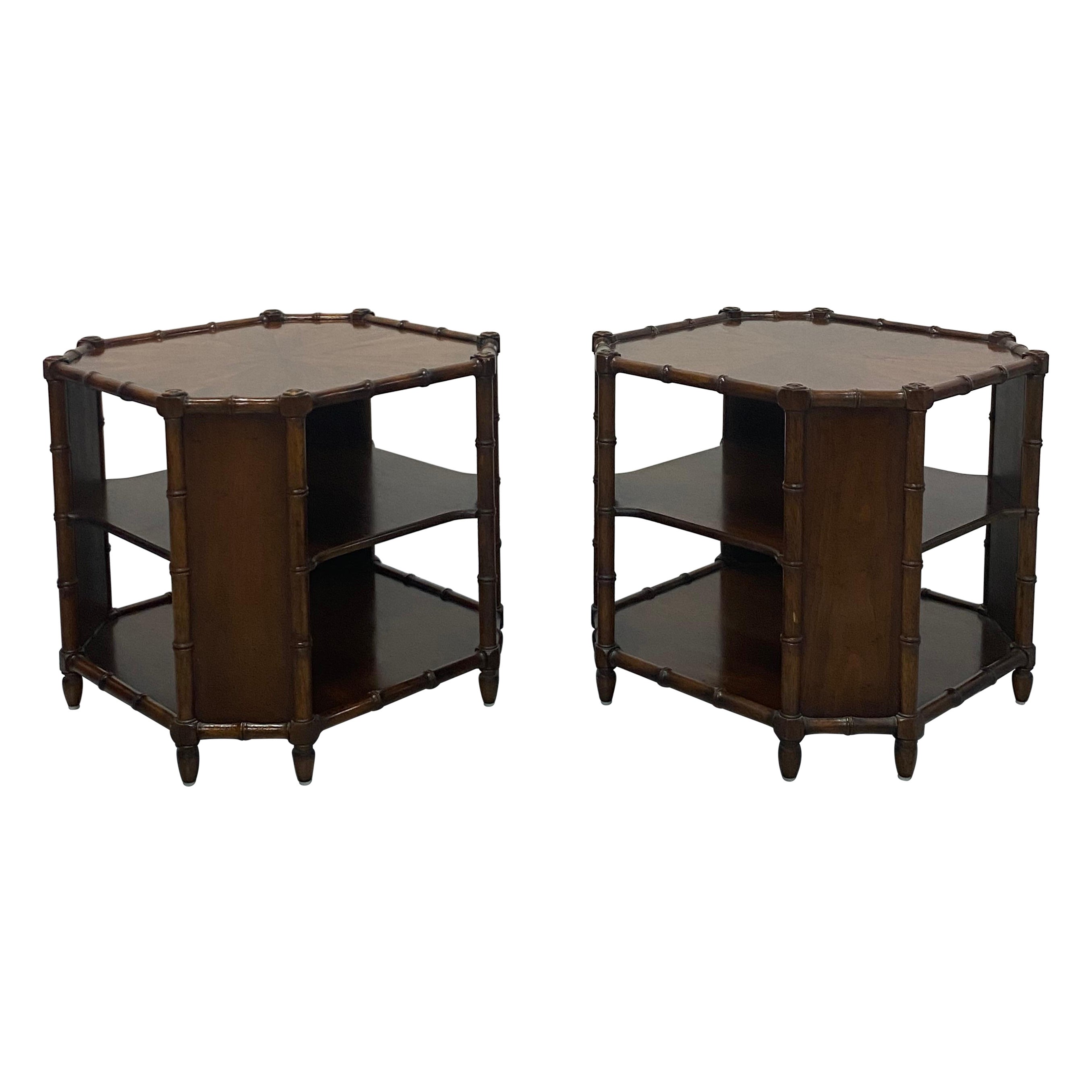 Pair of MidCentury Henredon Lacquered White Side Tables at 1stDibs