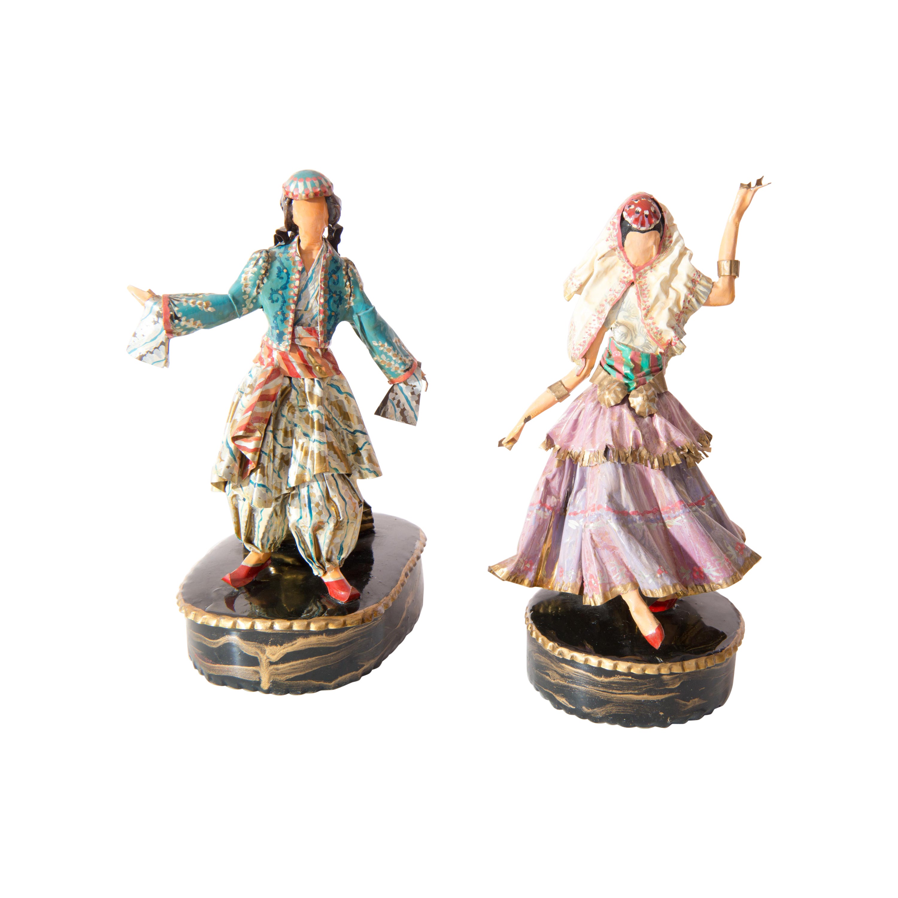 Pair of Costumed Turkish Sculptures by Lee Menichetti For Sale