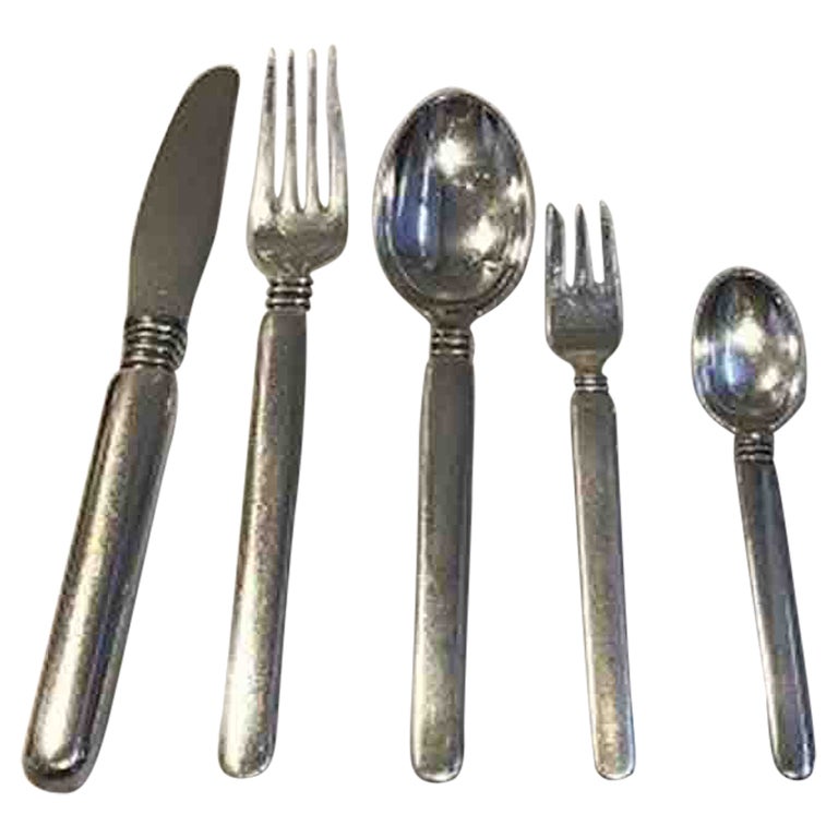 Windsor Silver Flatware Set from Horsens Silver for 6 Person 30 Pc For Sale