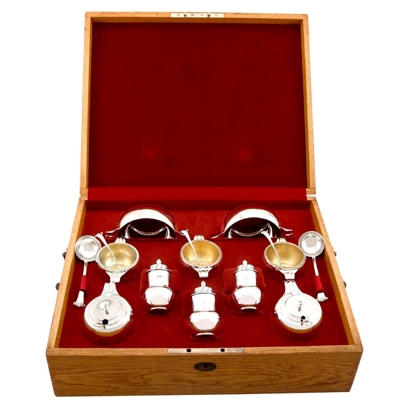 Antique Art Deco Sterling Silver Brush Mirror Set, 1934 at 1stDibs