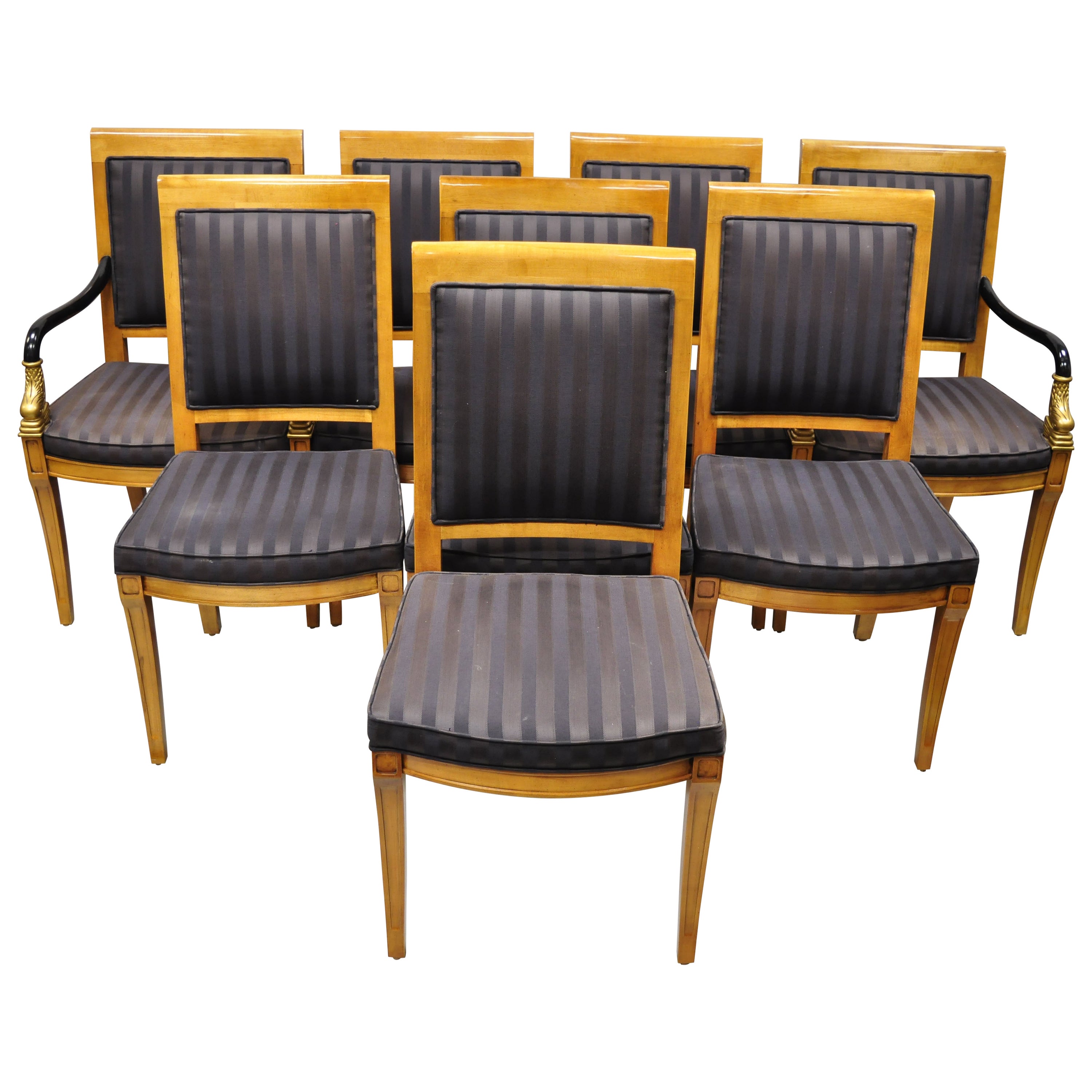 Century Furniture Co Capuan Biedermier Dining Chairs with Serpent Arm, Set of 8