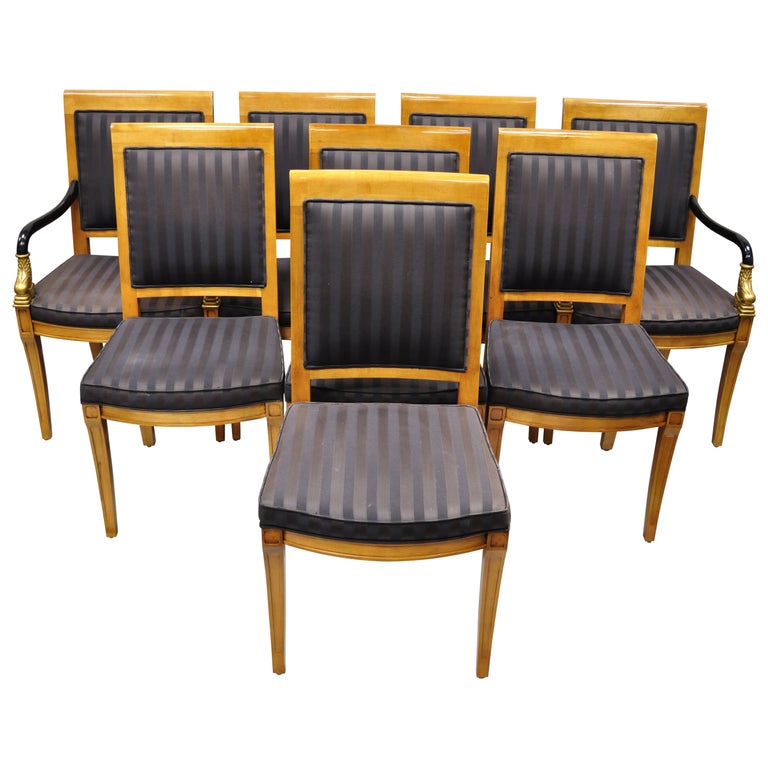 Century Furniture Co Capuan Biedermier Dining Chairs with Serpent Arm, Set of 8