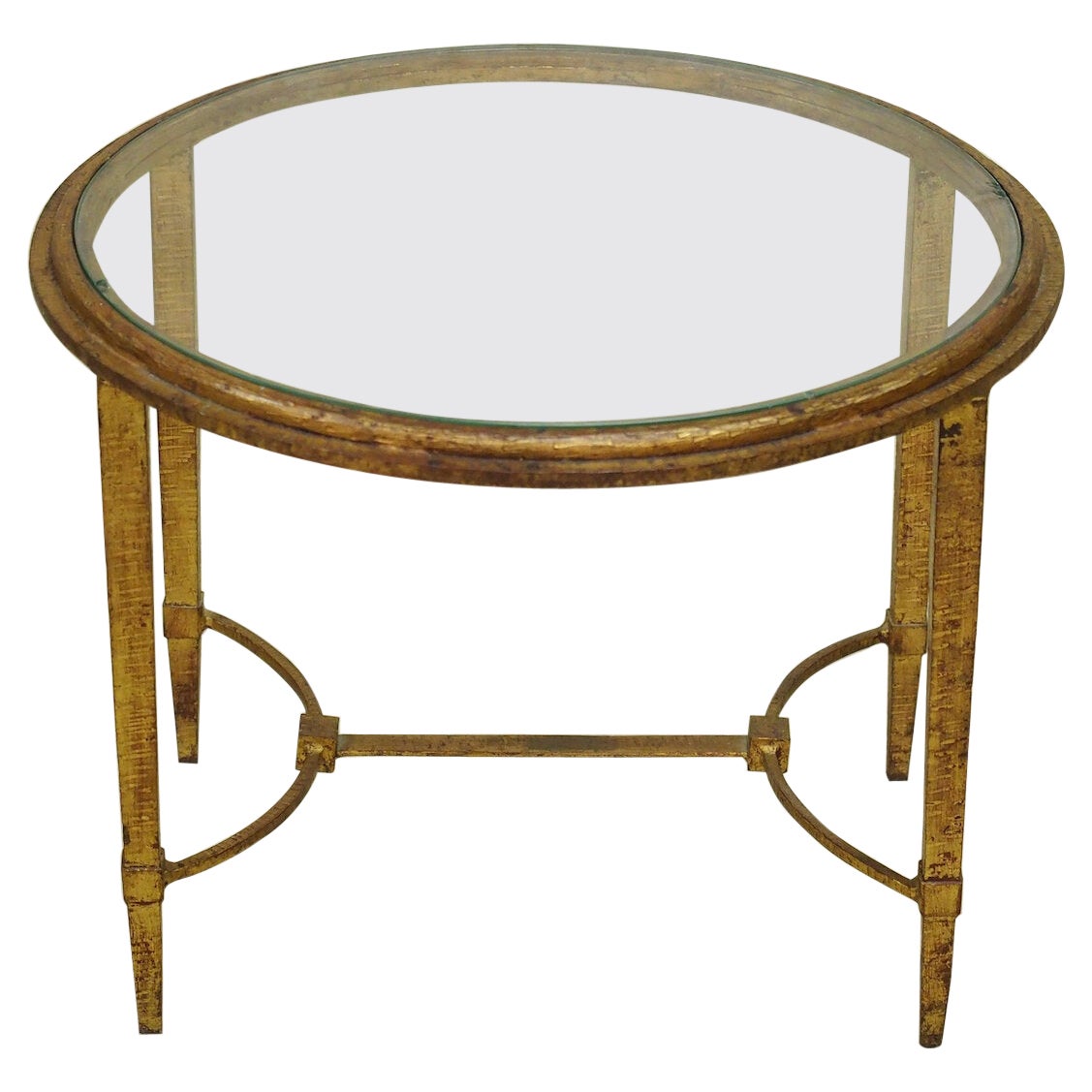 Ramsay Gilt Iron Round Side Table For Sale