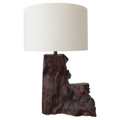 1970s Burl Wood Lamp