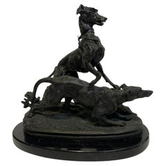 Pierre Jules Mene Bronze Sculptures of Hunting Dogs