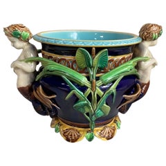 19th Century Majolica Jardiniere Sarreguemines