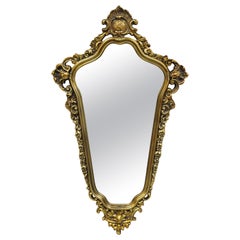 Retro French Rococo Style Ornate Gold Frame Console Wall Mirror