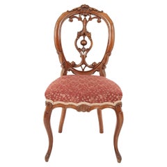 Antique Victorian Walnut Carved Side Chair, Parlor Chair, Scotland 1870, B2744