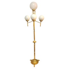 Floor Lamp Neoclassical or Empire Style White Opaline Gloves France,20th Century