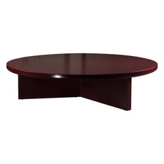 Modern Round Deep Dark Red Coffee Table
