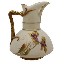 Antique Late 19th c. Royal Worcester Gilded Blush Jug 1891 Model 1378